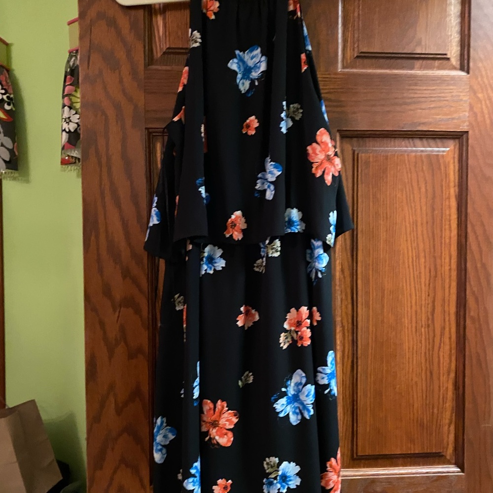 Black Floral Beach Dress